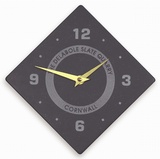 Diamond Shaped Quarter Numbered Clock With Logo